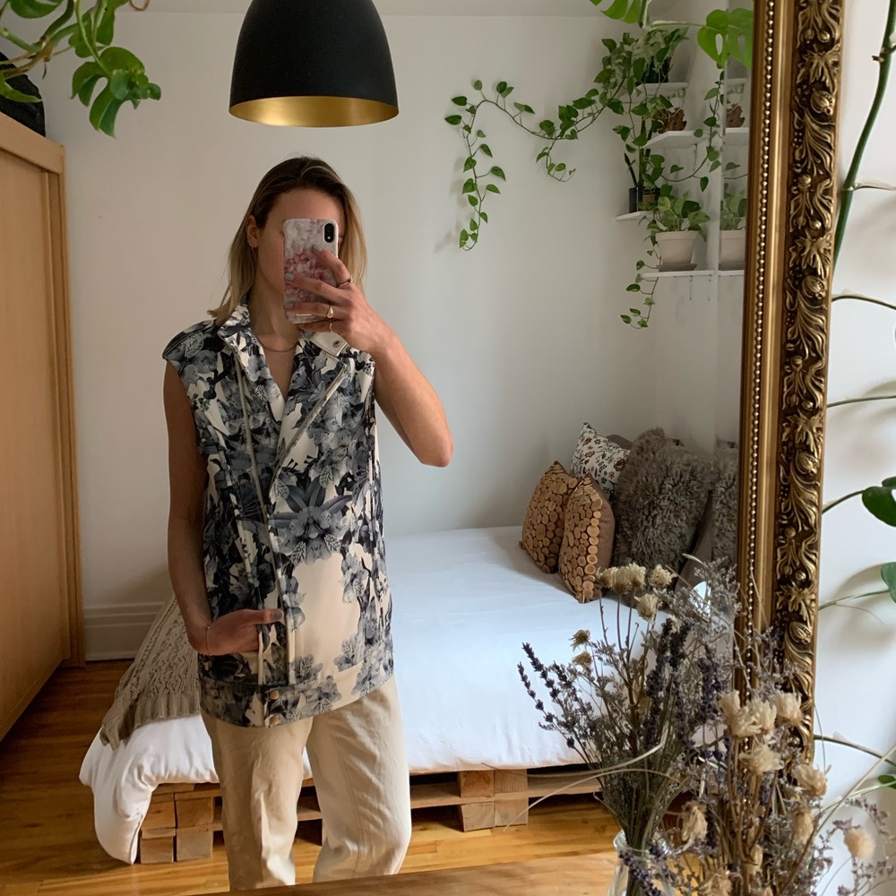 Loose fitting floral vest